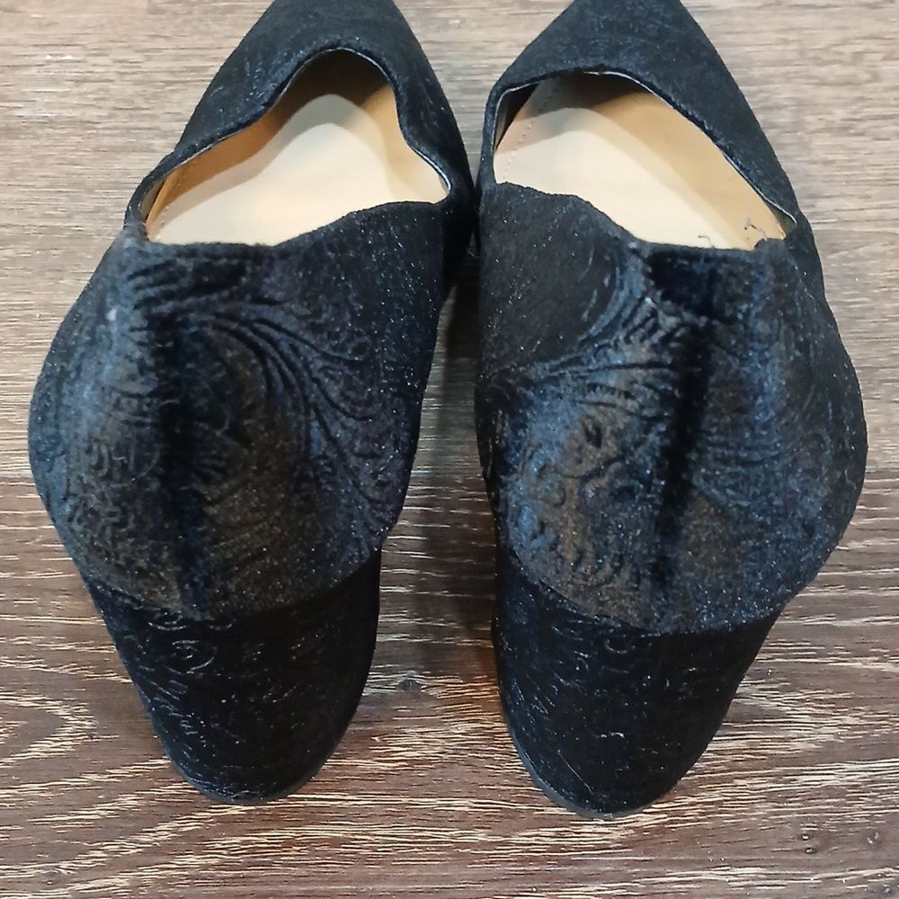 Marc Fisher Black Pointed Block Heels Velvet Size… - image 3